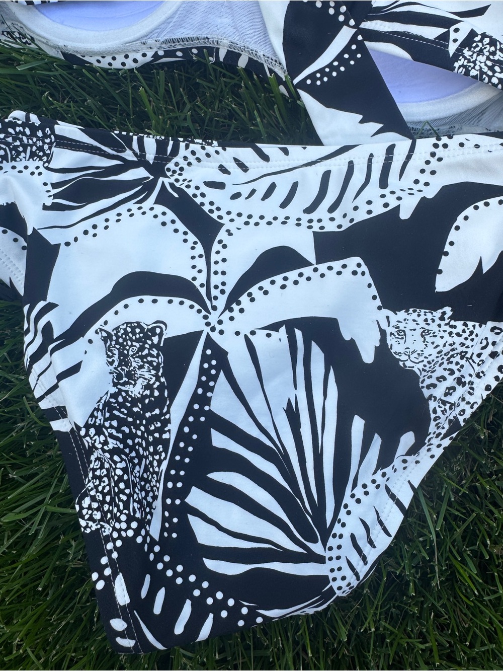 Coco Reef Black & White Tropical Print Bikini Set - Picture 2 of 7
